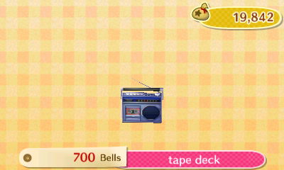 a tape deck, given free at the beginning of many Animal Crossing games a tape deck, given free at the beginning of many Animal Crossing games